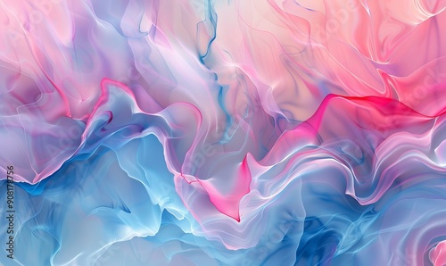 Beautiful Organic Abstract Wallpaper with Pink and Blue Hughes.