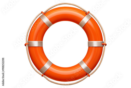 Orange life buoy isolated