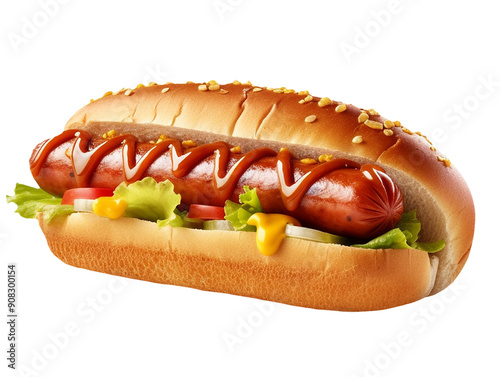 hot dog fastfood isolated