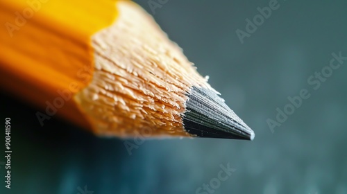 A close-up shot of a sharpened pencil.