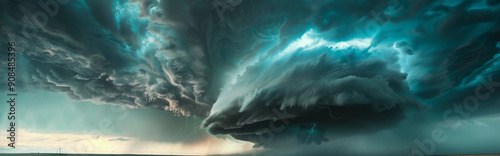 Dramatic photo of severe weather with tornados