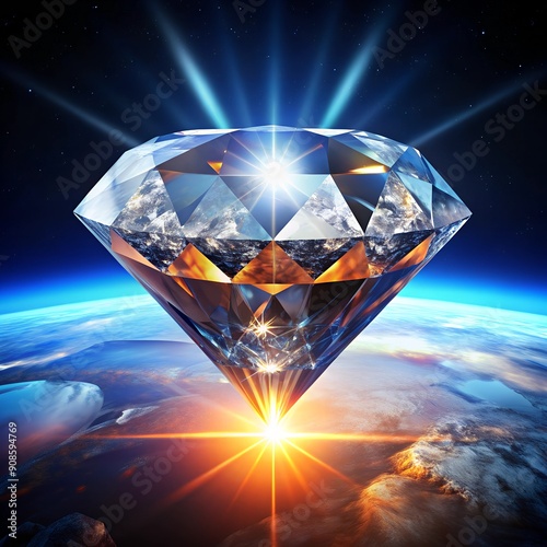 A diamond is a precious gemstone renowned for its exceptional hardness and brilliant sparkle. Formed under high-pressure, high-temperature conditions deep within the Earth's mantle, diamonds.