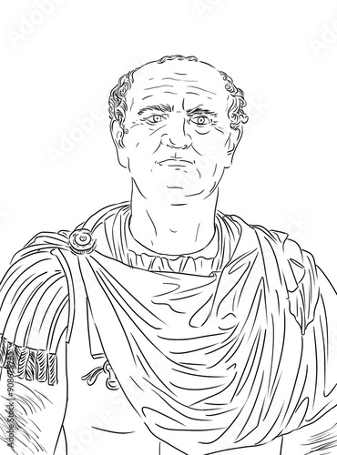 Portrait of Vespasian, roman emperor and creator of the Colosseum