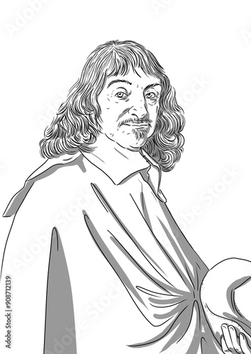 Portrait of René Descartes, French philosopher, scientist, and mathematician