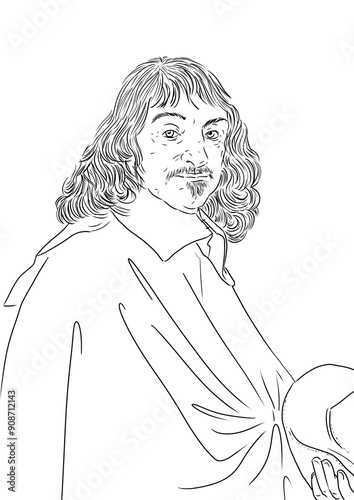 Portrait of René Descartes, French philosopher, scientist, and mathematician