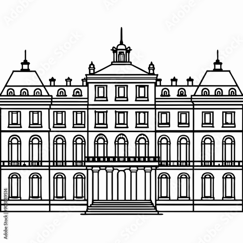 versailles illustration of a building vector svg