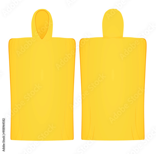 Yellow poncho towel. vector illustration