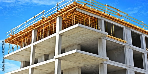 Concrete Structure of a High-Rise Building in Construction Phase