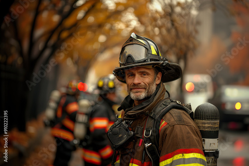 Close-up of a rapid response team specialist, with more colleagues in the background.