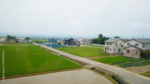 Glimpses of Japan, near Lake Biwa, from the Shinkansen