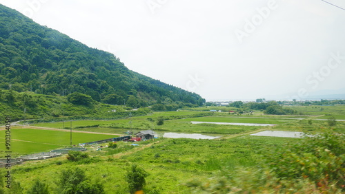 Glimpses of Japan, near Lake Biwa, from the Shinkansen