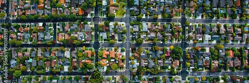 overhead photo of sprawling suburban neighborhood