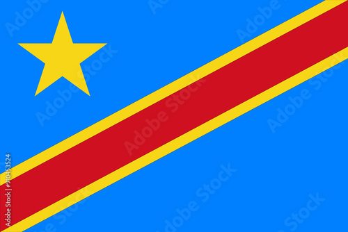 Flag of the Democratic Republic of Congo rapublic with grunge effect - vector illustration, isolated