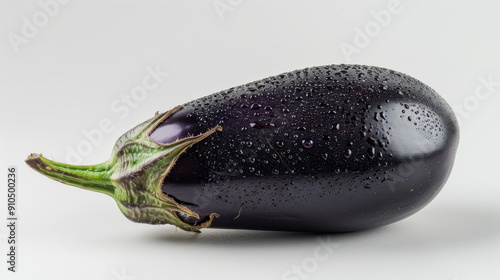 A whole eggplant isolated on white