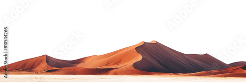 Namibian red sand dunes on a white background