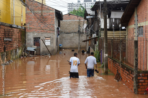 Historic flood in southern Brazil. Porto Alegre, Rio Grande do Sul, May 2024.