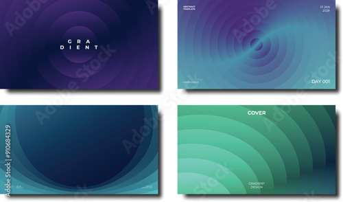 Set of template background design vector. Collection of creative abstract gradient vibrant colorful perspective geometric shape background. Art design for business card, cover, banner, wallpaper.