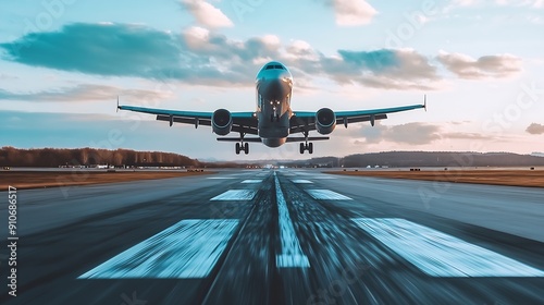 2024 begins plane takeoff travel in the new year vacations plane taking off purposes of 2024 begin destinations 2024 Airplane Planes Take Off Passenger Plane Fly Landing Strip Airport : Generative AI