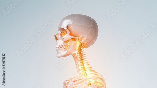 Human skeleton with chronic pain areas