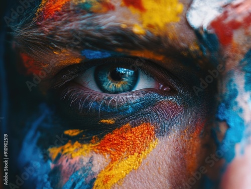 Close-up of painted eye