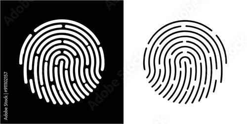 vector icon fingerprint logo security