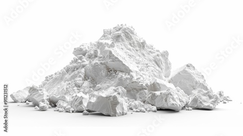 Calcium carbonate, 3D illustration, realistic, isolated on white background