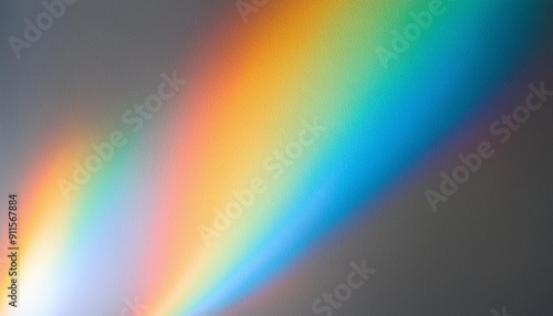 Abstract Prism Light Refraction. Rainbow Spectrum of Colorful Beams on Soft White Background. Minimalist Artistic Display of Natural Light Dispersion and Optical Phenomenon