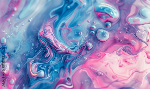 Beautiful Organic Abstract Wallpaper with Pink and Blue Hughes.