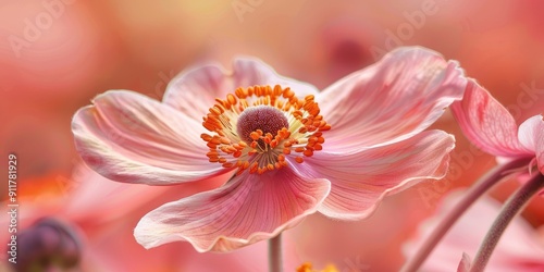 Anemone hybrida Queen Charlotte Queen Charlotte Japanese anemone flower Latin name