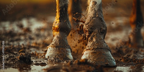 Washing horse leg with mud fever in pastern caused by Dermatophilus congolensis bacteria infection