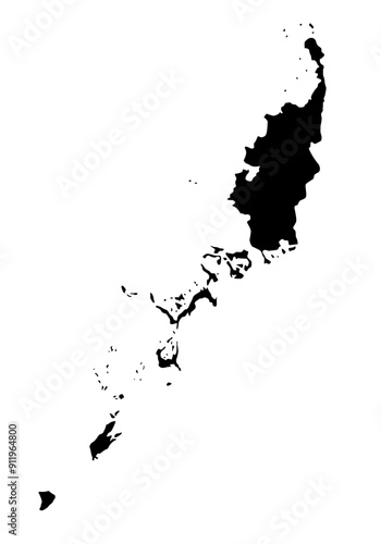 palau map silhouette on transparent background