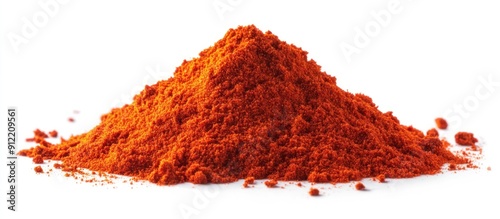 Heap of Red Chili Powder on White Background