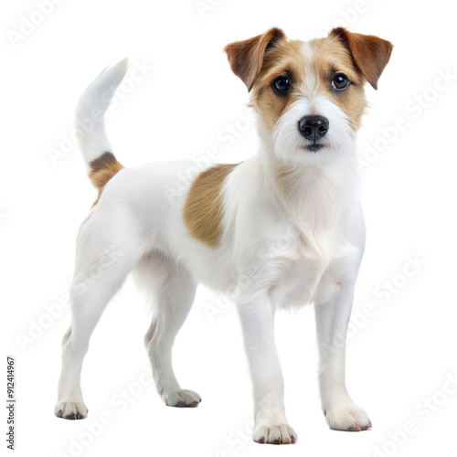 Parson russel terrier isolated on white background.