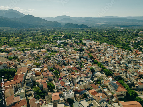 Aerial view of Dorgali, Nuoro, Sardinia, Italy.