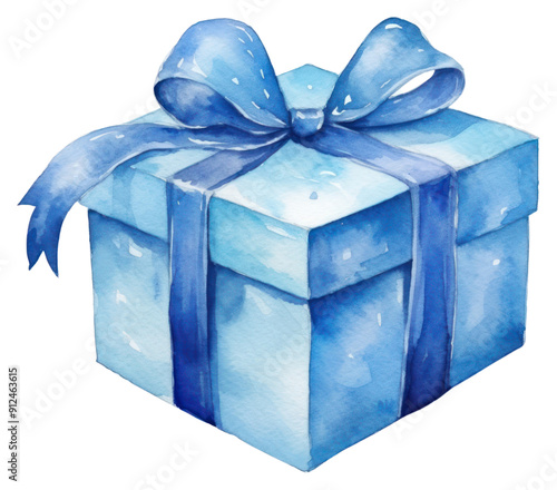 PNG Gift paper blue box.