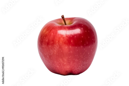 Red apple fruit on transparent background.