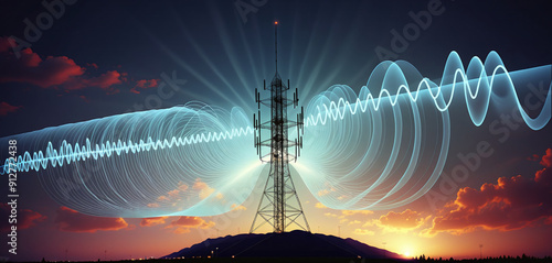 Radio, broadcasting or radio waves propagate as electromagnetic waves around a transmitter mast and are emitted from it