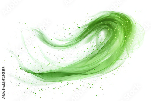 Dynamic green magical whirlwind, representing a powerful enchantment spell, on a clean white background.