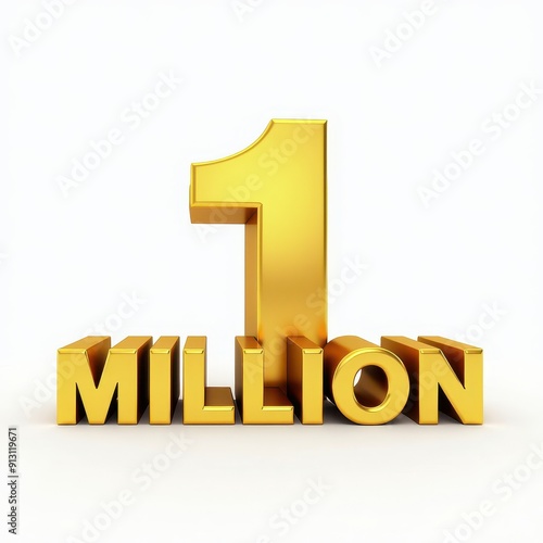 1 Million 3D text typography. One million subscriber, follower concept celebration web banner.