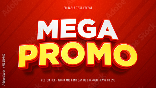 Editable super sale theme text effect, mega promo text style effect