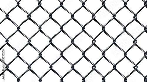 Chain link fence, cut out