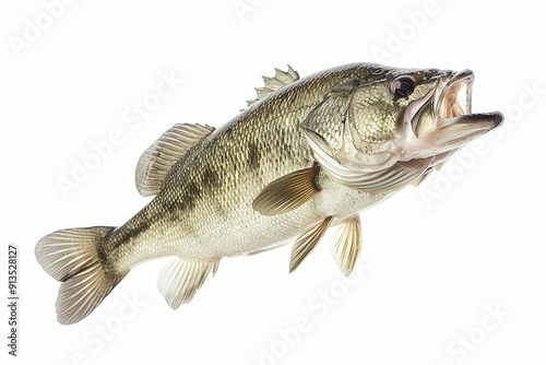 Bass Fish. Largemouth Freshwater Predator Fishing Trophy in Clear Water