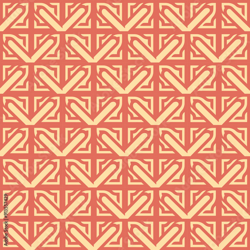 Orange and beige minimalist pattern. Perfect for modern designs, angular shapes.