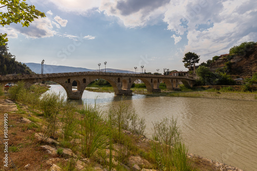 Gorica Bridge over the Osum river is a landmark in the city of Berat, Albania and one of the oldest and most popular Ottoman bridges in Albania and originally built form wood in 1780