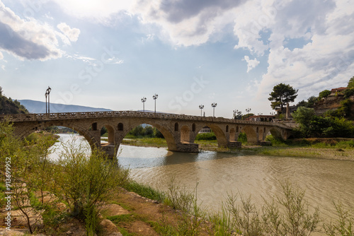 Gorica Bridge over the Osum river is a landmark in the city of Berat, Albania and one of the oldest and most popular Ottoman bridges in Albania and originally built form wood in 1780