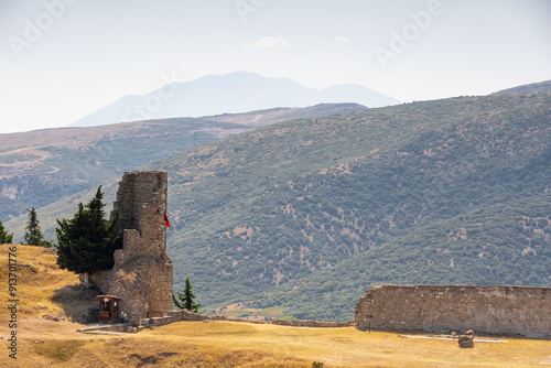 the ruines of Kaninë Castle which was built in the nearby village and the city of Vlore. It is located on the side of the Shushicë Mountain, about 380 metres above sea level and has views on the ocean