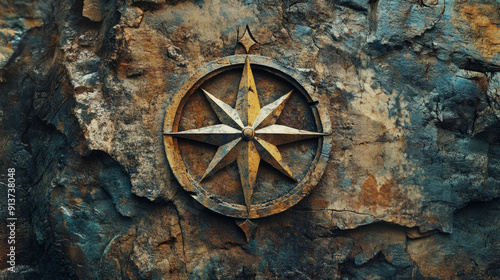 The ancient fortress features a compass rose, a navigational tool that helps sailors determine direction.