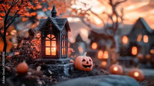 Halloween games, vibrant colors, playful scenes, cozy setting, inviting