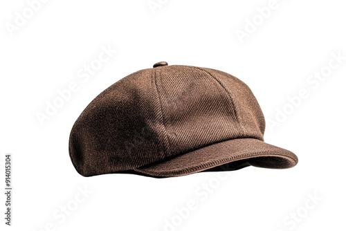 Brown Newsboy Cap Isolated