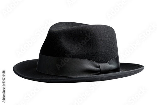 Black Fedora Hat with Ribbon